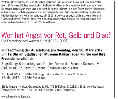 Einladung Ausstellung Walther Brüx