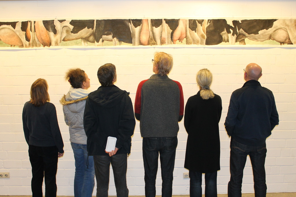 Das Bild zeigt die Künstler der Ausstellung
