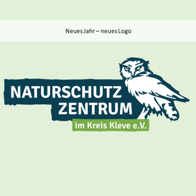Logo des Naturschutzzentrum Kreis Kleve mit Schriftzug und Symbol für eine Eule