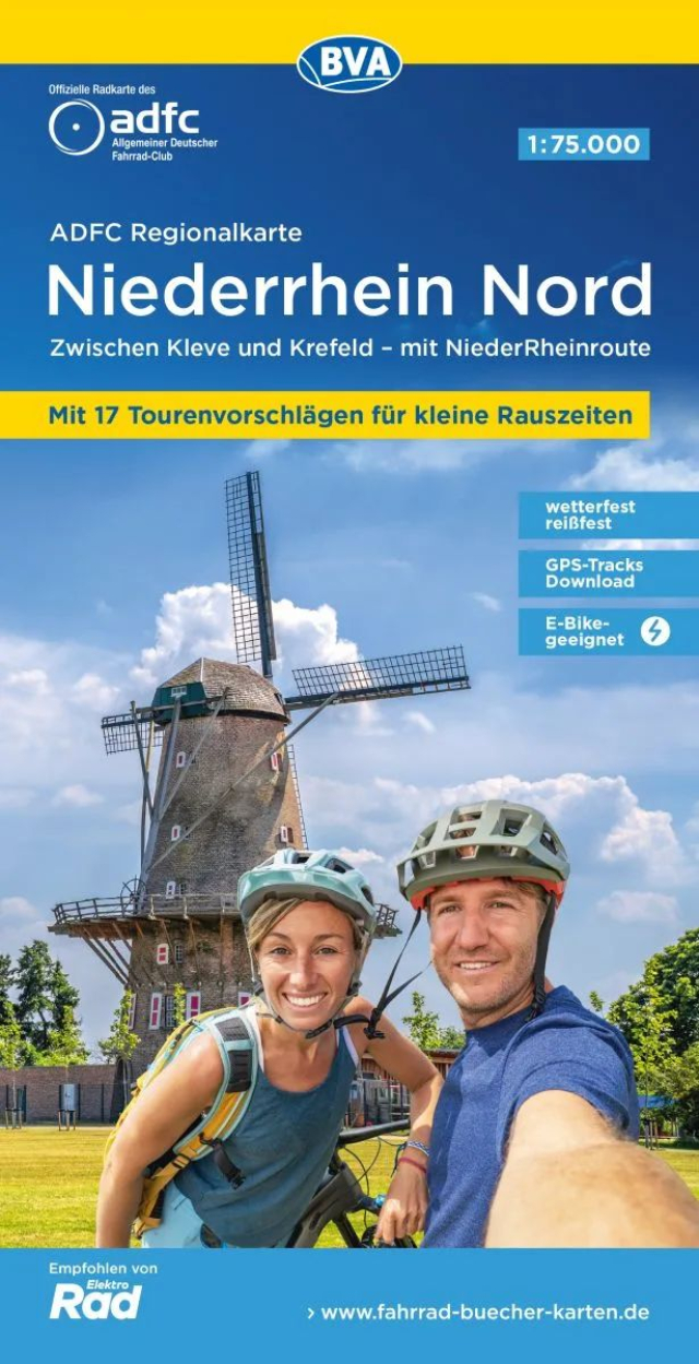 Das Foto zeigt die aktuelle Radwanderkarte Niederrhein Nord.