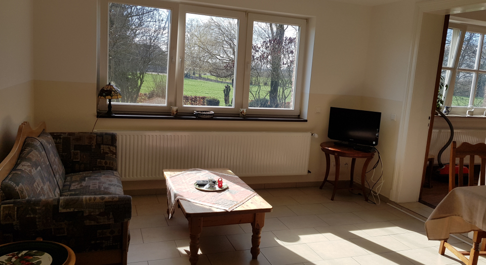 Ferienwohnung Brücker, Ansicht des Wohnzimmers der ersten Wohnung