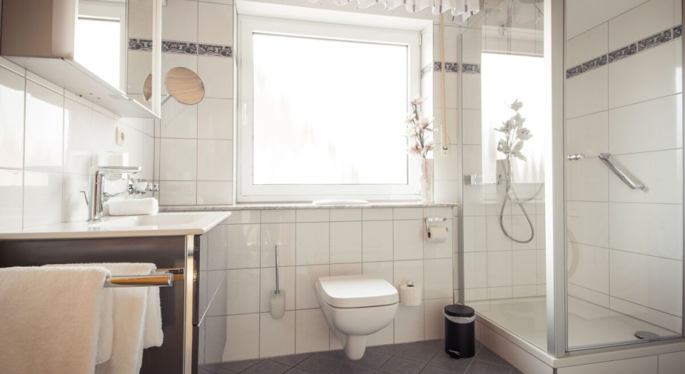 Ferienwohnung Spatzennest, Ansicht des Badeszimmers