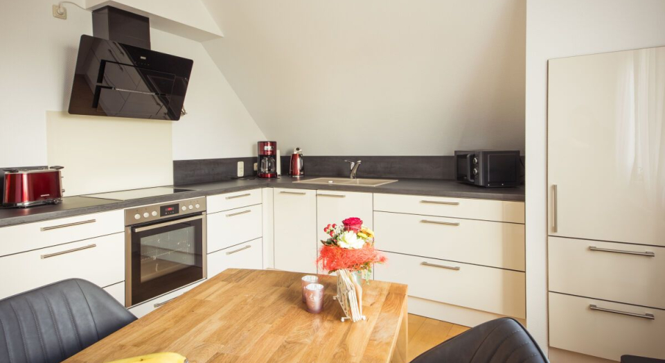 Ferienwohnung Spatzennest, Ansicht der Küche