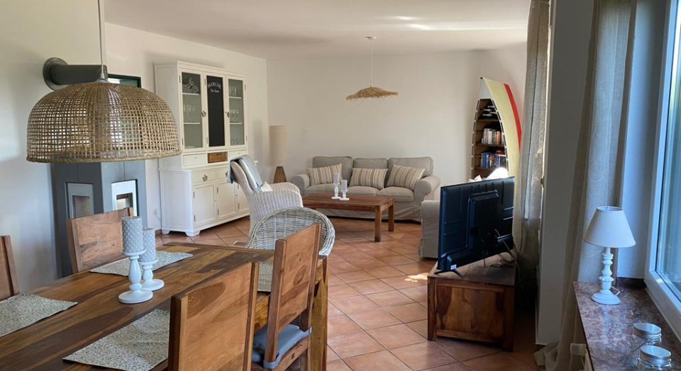 Kalkar Ferienhaus mit Rheinblick, Ansicht des Essbereiches