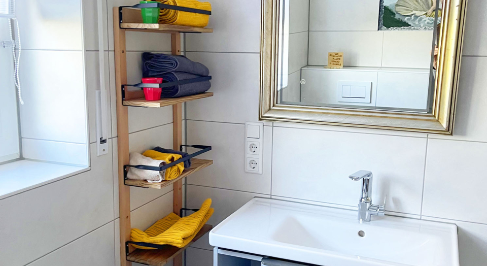 Das Foto zeigt das Badezimmer der Unterkunft "Beimannskath".