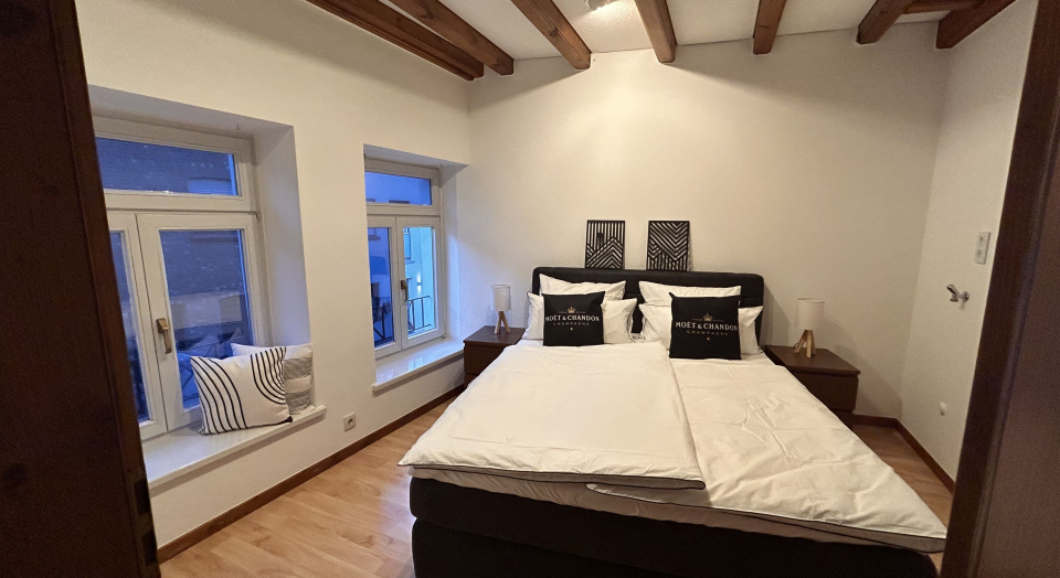 Das Foto zeigt eines der Schlagzimmer der Unterkunft:  "Ferienhaus Niederrhein Kalkar "Traumhaus in klein am Niederrhein"".
