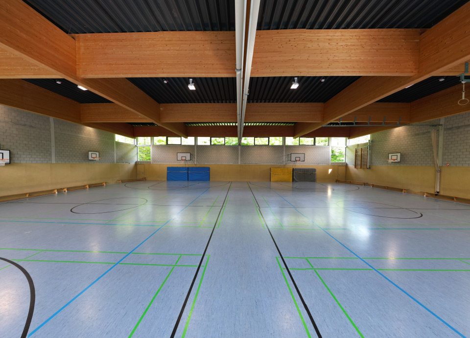Das Bild zeigt die Zweifachsporthalle in Kalkar.
