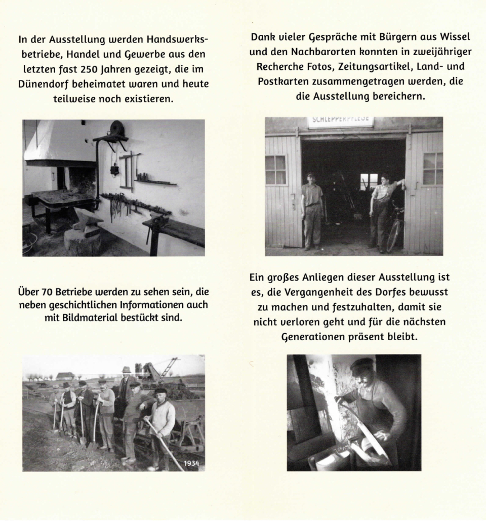 Flyer_HandwerkHandelGewerbe-2 Flyer mit Fotos und Texten aus der Ausstellung Ausstellung "Handwerk - Handel - Gewerbe" im Stiftsmuseum Wissel