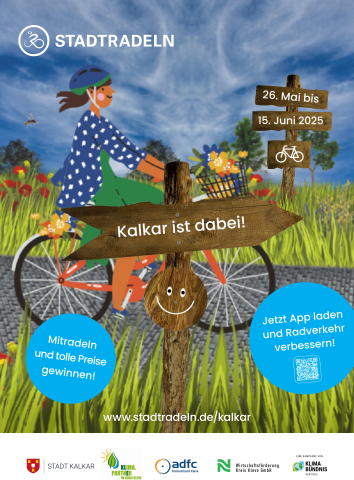 Poster mit Informationen zum STADTRADELN 2025 in Kalkar