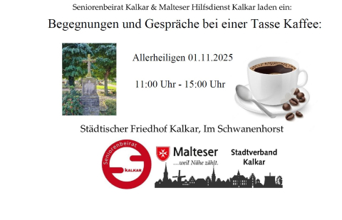 Das Foto zeigt das Plakat für die Veranstaltung des Seniorenbeirats an Allerheiligen.