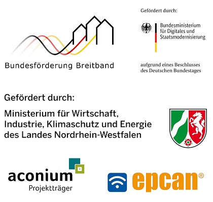 verschiedenen Logos der Beteiligten am Gigabitausbau im Kreis Kleve